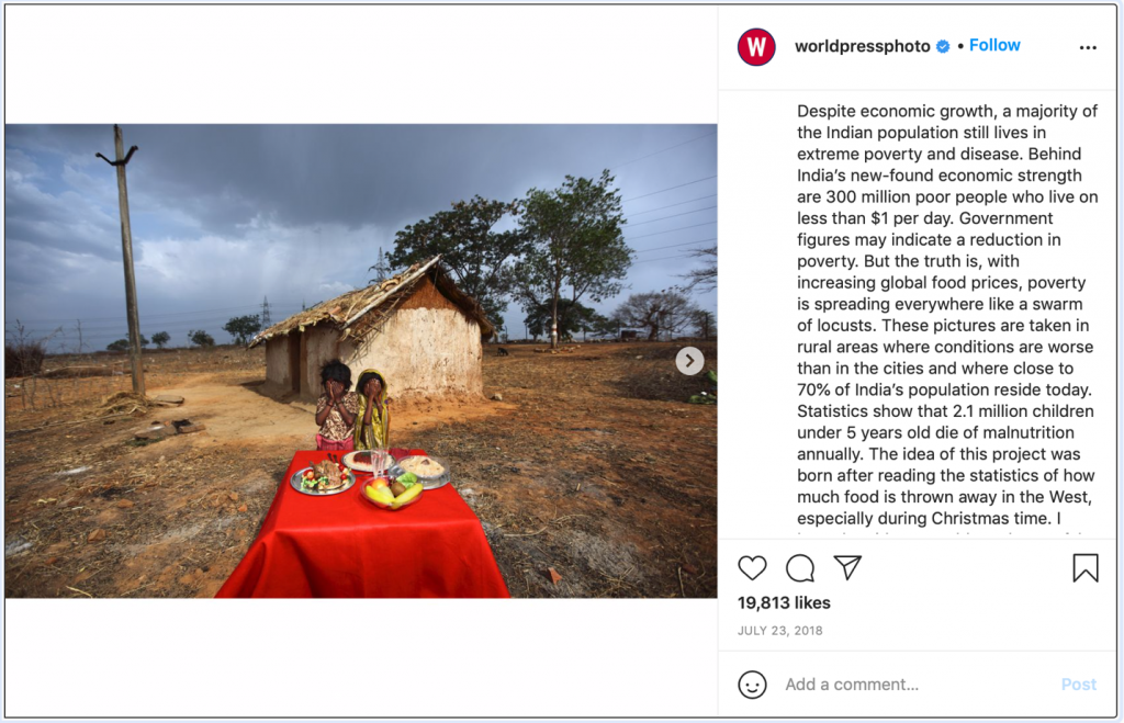 Instagram post of “Dreaming Food” by the Worldpressphoto.
